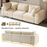 English Elm [ Video Provided] 105'' 3 Seater Sofa With Removable Back Cushions and 5 Pillows , For Living Room, Apartment, Spacious Space