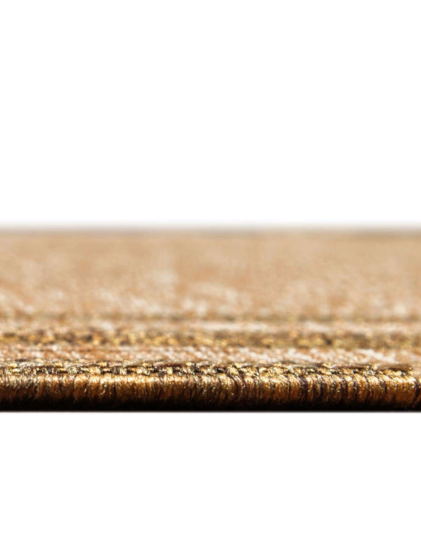 Unique Loom Outdoor Border Multi Border Machine Made Border Rug Tan, Light Brown 5' 4" x 6' 1"