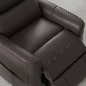 English Elm Faux Power Lift Chair with Premium Faux Leather, USB Charging, Side Pockets & Quiet Motor Recline Dark Brown B339P409526