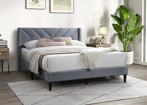 English Elm Modern Diamond Tufted Platform Bed Burlap Upholstered Frame for Loft Bedrooms Grey B011P418609