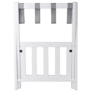 Winsome Wood Raya Luggage Rack With Shelf - Stylish White Wood Design, Easy Foldable Storage For Guests White Solid Wood ,Nylon 12322-winsome-wood