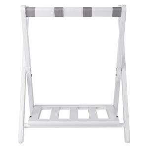 Winsome Wood Raya Luggage Rack With Shelf - Stylish White Wood Design, Easy Foldable Storage For Guests White Solid Wood ,Nylon 12322-winsome-wood