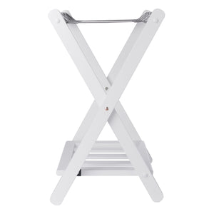 Winsome Wood Raya Luggage Rack With Shelf - Stylish White Wood Design, Easy Foldable Storage For Guests White Solid Wood ,Nylon 12322-winsome-wood