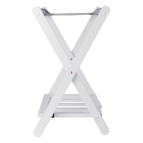 Winsome Wood Raya Luggage Rack With Shelf - Stylish White Wood Design, Easy Foldable Storage For Guests White Solid Wood ,Nylon 12322-winsome-wood