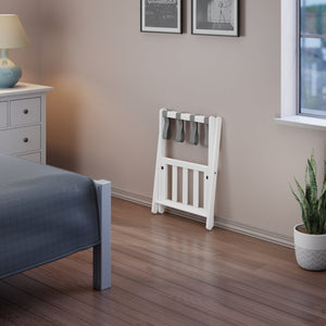 Winsome Wood Raya Luggage Rack With Shelf - Stylish White Wood Design, Easy Foldable Storage For Guests White Solid Wood ,Nylon 12322-winsome-wood