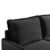 IDEAZ Velvet Upholstered Sofa Black 1232LSL