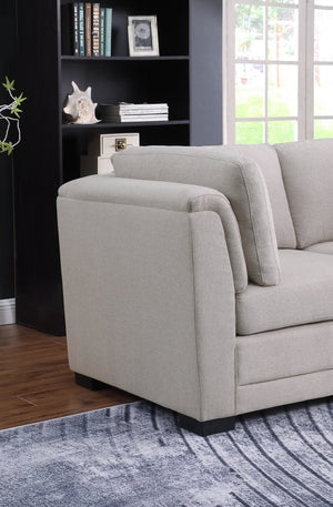 English Elm Sabbia Low Profile Linen Loveseat with Pocket Coil Cushions for Modern Living Rooms B2749S00068