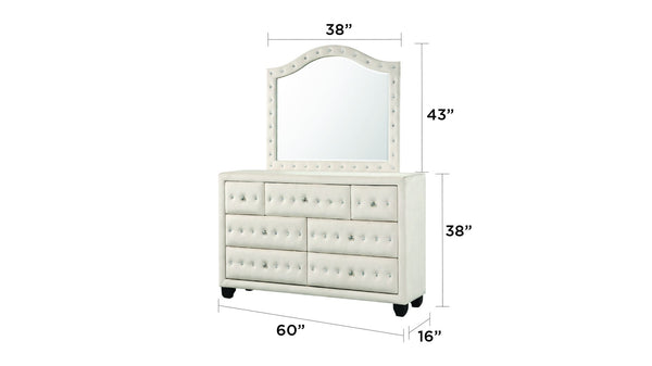 English Elm Encore Modern 5Pc Upholstered King Bedroom Set With Tufted Headboard & Stylish Storage Solutions B009S01715