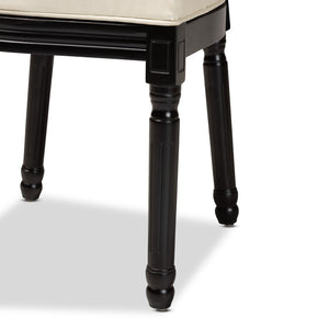 Baxton Studio Baxton Studio Louis Dining Chairs Set - Elegant French-Inspired Beige Faux Leather for Dining Rooms W-LOUIS-O-07-Black/Beige-Chair