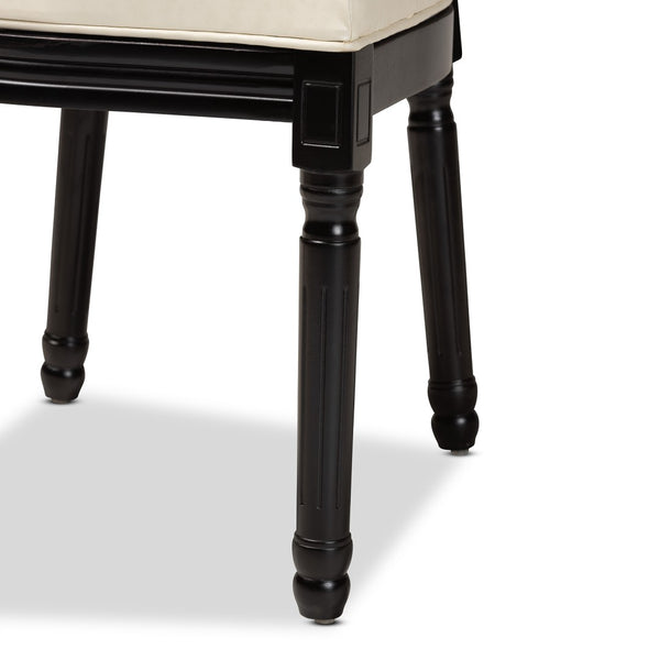 Baxton Studio Baxton Studio Louis Dining Chairs Set - Elegant French-Inspired Beige Faux Leather for Dining Rooms W-LOUIS-O-07-Black/Beige-Chair