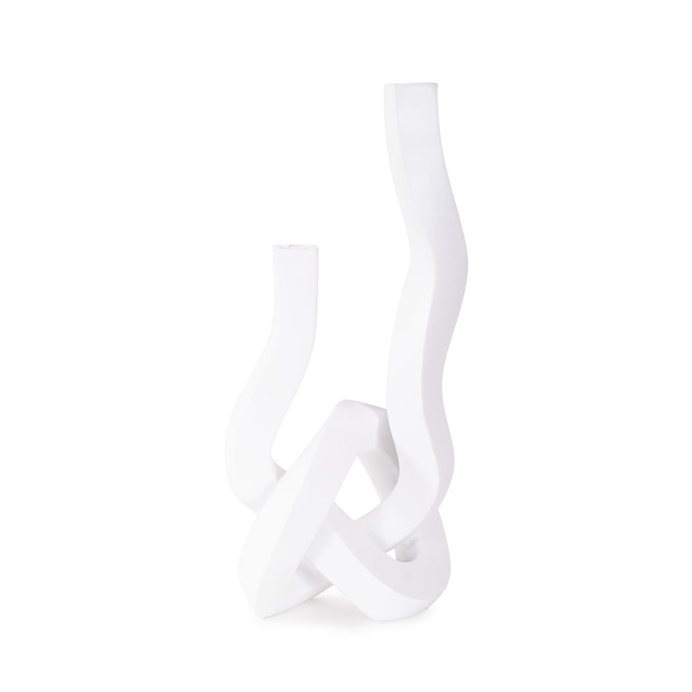 Howard Elliott Danner Abstract Candle Holder/Vase - Sculptural Elegance With Unique Design For Any Living Space White Polyresin 12338-howard-elliott