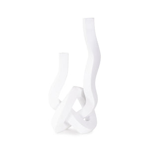 Howard Elliott Danner Abstract Candle Holder/Vase - Sculptural Elegance With Unique Design For Any Living Space White Polyresin 12338-howard-elliott