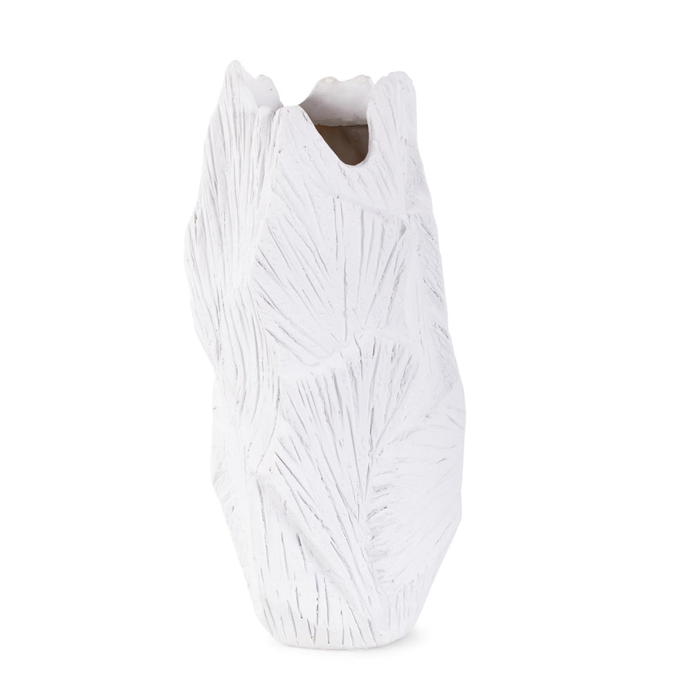 Howard Elliott Abstract Elm Tall Vase - Modern Matte Finish With Intricate Carvings For Elegant Home Decor Style White Polyresin,Marble 12342-howard-elliott