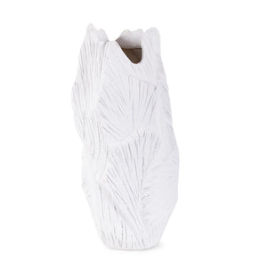 Howard Elliott Abstract Elm Tall Vase - Modern Matte Finish With Intricate Carvings For Elegant Home Decor Style White Polyresin 12341-howard-elliott