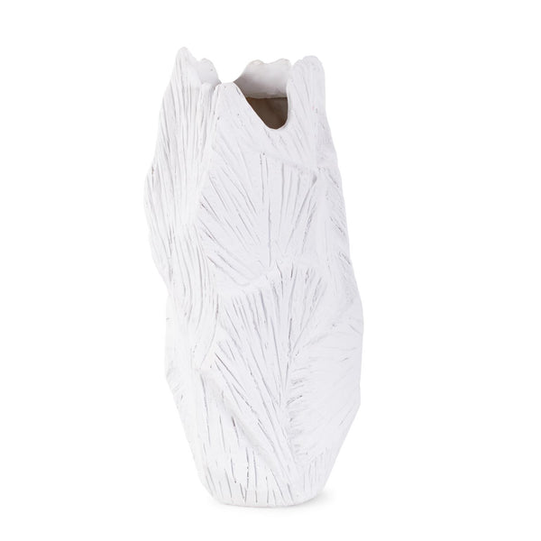 Howard Elliott Abstract Elm Tall Vase - Modern Matte Finish With Intricate Carvings For Elegant Home Decor Style White Polyresin 12341-howard-elliott