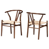 Paxton Modern Dark Brown Finished Wood 2-Piece Dining Chair Set