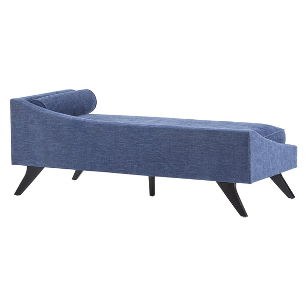 English Elm Christopher Knight Home® - CHAISE modern fabric lounge with rolled accent pillow, splayed birch legs and luxe comfort seating experience Navy Blue 68.25 L x 28 W x 17.75 H N776P291705N
