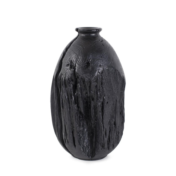 Howard Elliott Haru Vase - Embrace Nature's Rugged Elegance With A Contemporary Touch For Modern Home Decor Black Polyresin 12346-howard-elliott