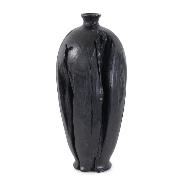 Howard Elliott Haru Vase - Embrace Nature's Rugged Elegance With A Contemporary Touch For Modern Home Decor Black Polyresin 12347-howard-elliott