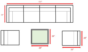 English Elm Luxury Outdoor Patio Sofa Set Grey — All-Weather Wicker Sectional with 14 Cushions, Table, Chairs, Ready to Use B120S00002