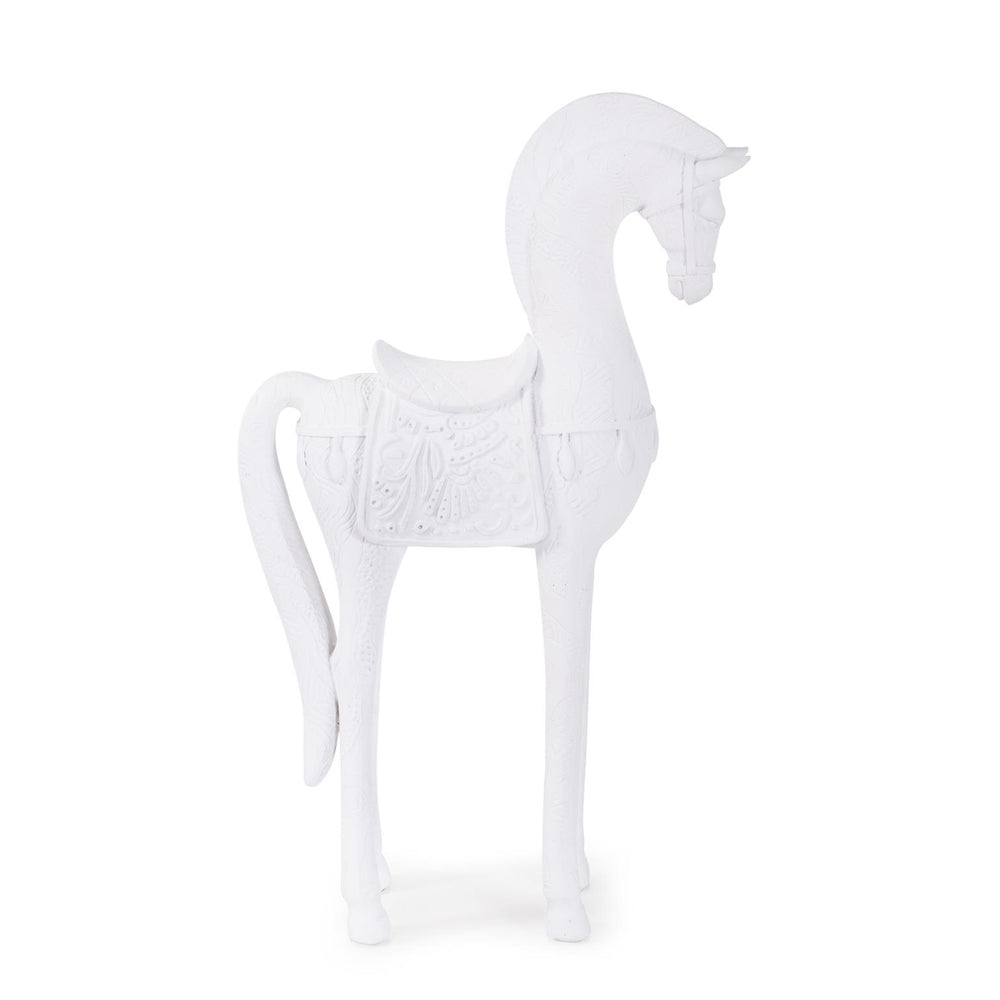 Howard Elliott Persian Stead Sculpture In Durable Polyresin - Exquisite Design Infusing History And Sophistication White Polyresin 12351-howard-elliott