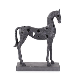 Howard Elliott Black Stallion Sculpture In Polyresin – Exquisite Handmade Art Piece Showcasing Strength And Beauty Black Polyresin 12353-howard-elliott