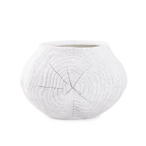 Howard Elliott Faux Bois Bowl - Exquisite Handmade Polyresin With Intricate Wood-like Patterns For Timeless Decor White Polyresin 12360-howard-elliott
