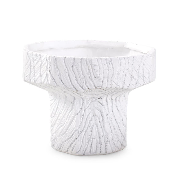 Howard Elliott Faux Bois Bowl - Exquisite Handmade Polyresin With Intricate Wood-like Patterns For Timeless Decor White Polyresin 12361-howard-elliott