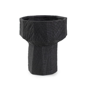 Howard Elliott Faux Bois Bowl - Exquisite Handmade Polyresin With Intricate Wood-like Patterns For Timeless Decor Black Polyresin 12362-howard-elliott