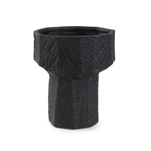 Howard Elliott Faux Bois Bowl - Exquisite Handmade Polyresin With Intricate Wood-like Patterns For Timeless Decor Black Polyresin 12362-howard-elliott