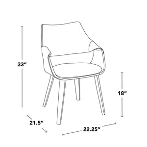 English Elm Chair Set of Two with White Faux Leather Seating and Warm Walnut Bentwood Legs B202S02070