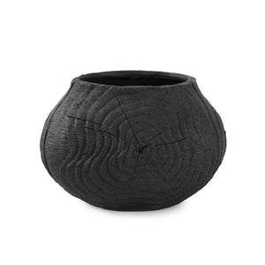 Howard Elliott Faux Bois Bowl - Exquisite Handmade Polyresin With Intricate Wood-like Patterns For Timeless Decor Black Polyresin 12363-howard-elliott