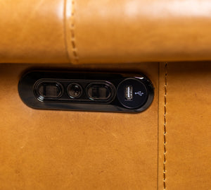 Olivia + Quinn Hurley Power Recliner - Luxurious Leather Comfort With Swivel Base For Ultimate Relaxation Experience Murray Camel Leather,Foam,Wood 1236_Atc2257