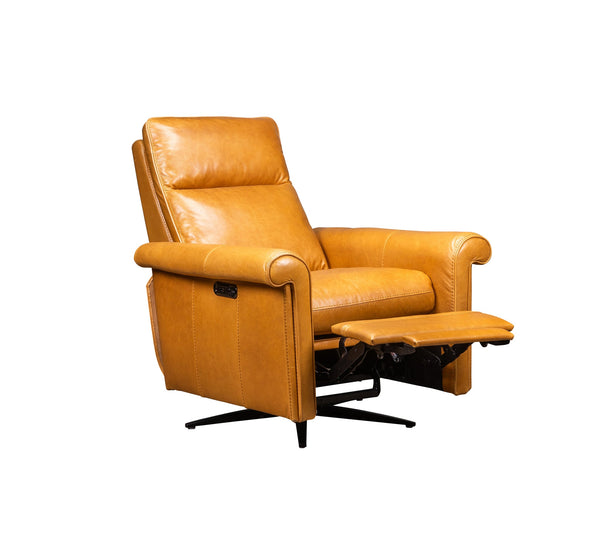 Olivia + Quinn Hurley Power Recliner - Luxurious Leather Comfort With Swivel Base For Ultimate Relaxation Experience Murray Camel Leather,Foam,Wood 1236_Atc2257