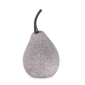 Howard Elliott Modern Poire Sculpture: Handcrafted Contemporary Pear Art Piece For Elegant Home Décor Display Gray Polyresin 12371-howard-elliott