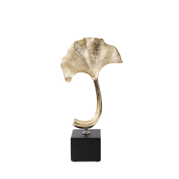 Howard Elliott Gifu Elegant Ginkgo Leaf Sculpture On Sleek Base - Timeless Decor Accent For Any Space Gold Polyresin 12373-howard-elliott