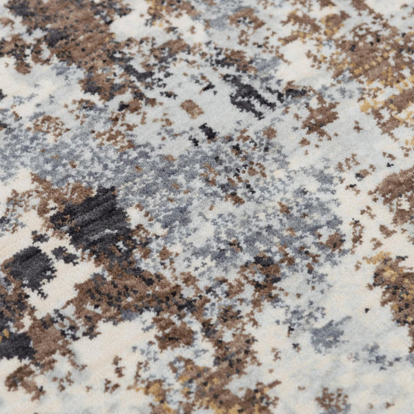 Alora Decor Jade Contemporary Abstract Area Rug In Soothing Blues And Golds, Recycled Polyester, Durable Stain-Resistant 10' x 13' 12312373209540113