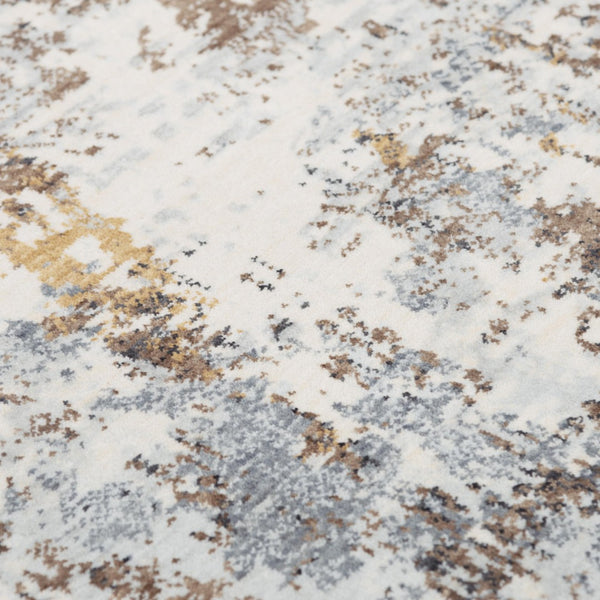Alora Decor Jade Contemporary Abstract Area Rug In Soothing Blues And Golds, Recycled Polyester, Durable Stain-Resistant 10' x 13' 12312373209540113