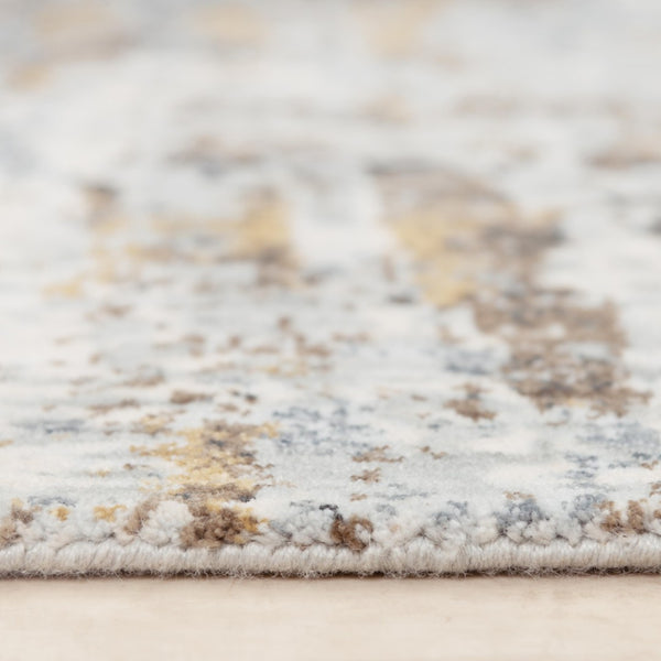 Alora Decor Jade Contemporary Abstract Area Rug In Soothing Blues And Golds, Recycled Polyester, Durable Stain-Resistant 10' x 13' 12312373209540113