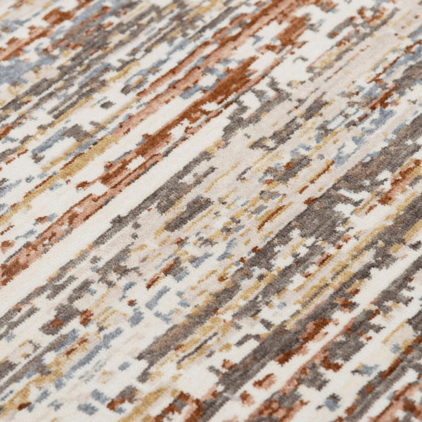 Alora Decor Jade Eco-Friendly Abstract Rug In Rust, Ivory & Steel Gray — Low-Profile Recycled Polyester, Durable Stylish Centerpiece 8' x 10' 12312373304540810