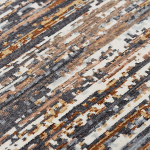 Alora Decor Jade Abstract Black Runner Rug 2'6"X8' — 100% Recycled Polyester Hybrid, Low-Pile Durable Style 12312373416542608