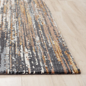 Alora Decor Jade Abstract Black Runner Rug 2'6"X8' — 100% Recycled Polyester Hybrid, Low-Pile Durable Style 12312373416542608
