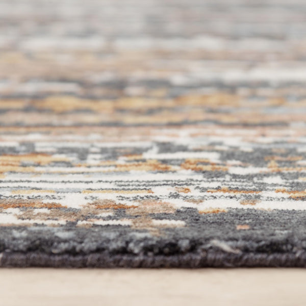 Alora Decor Jade Abstract Black Runner Rug 2'6"X8' — 100% Recycled Polyester Hybrid, Low-Pile Durable Style 12312373416542608