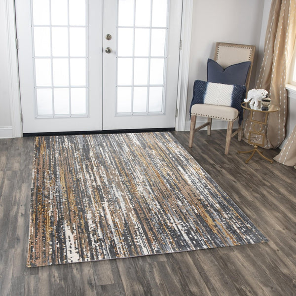 Alora Decor Jade Abstract Black Runner Rug 2'6"X8' — 100% Recycled Polyester Hybrid, Low-Pile Durable Style 12312373416542608