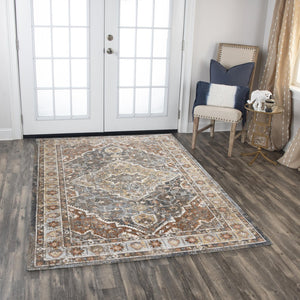 Alora Decor Jade Terracotta Persian-Inspired Rug With Navy, Maroon & Ivory Accents — Recycled Polyester, Durable Elegance 10' x 13' 123123736TT540113