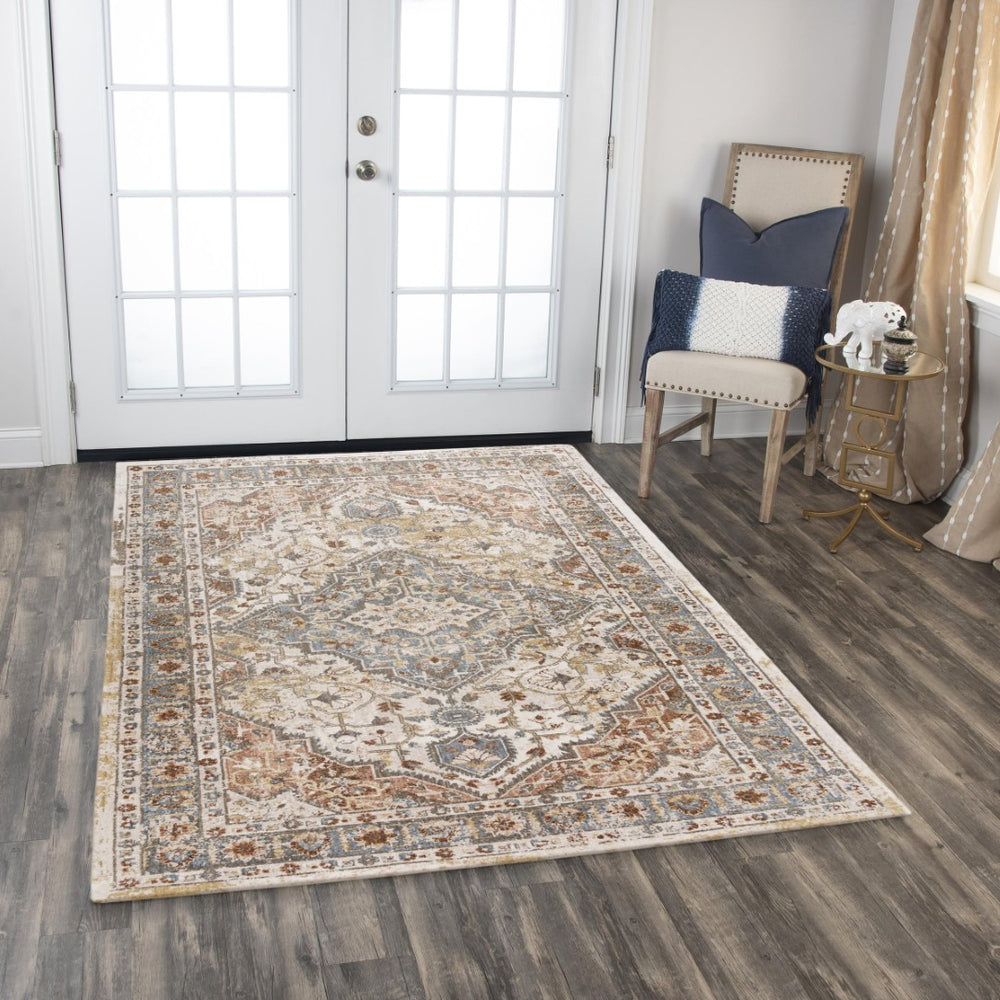 Alora Decor Jade Persian-Inspired Terracotta Area Rug In Recycled Polyester — Durable, Stain-Resistant, Eco-Chic Style 5'2" x 7'9" 12312373737545279
