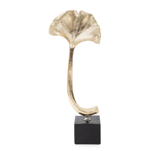 Howard Elliott Gifu Elegant Ginkgo Leaf Sculpture On Sleek Base - Timeless Decor Accent For Any Space Gold Polyresin 12374-howard-elliott