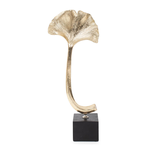 Howard Elliott Gifu Elegant Ginkgo Leaf Sculpture On Sleek Base - Timeless Decor Accent For Any Space Gold Polyresin 12374-howard-elliott