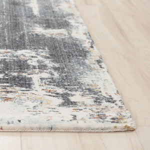 Alora Decor Jade Contemporary Blue Runner Rug 2'6" X 8' – Recycled Polyester, Hybrid Plush, Abstract Navy Gray Ivory Design 12312374000092608