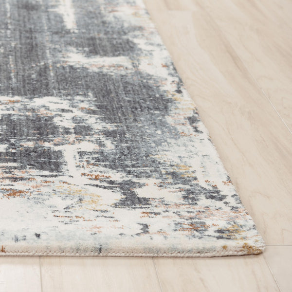 Alora Decor Jade Contemporary Blue Runner Rug 2'6" X 8' – Recycled Polyester, Hybrid Plush, Abstract Navy Gray Ivory Design 12312374000092608